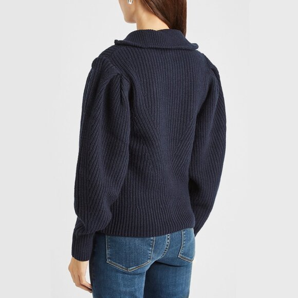 Isabel Marant "Abby" Zip-Front Cardigan in Navy, size 36 (like XS/S) - Picture 2 of 15